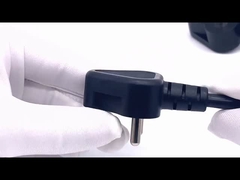 Índia 3-Pin Plug 6A 250V Set de cabo de alimentação