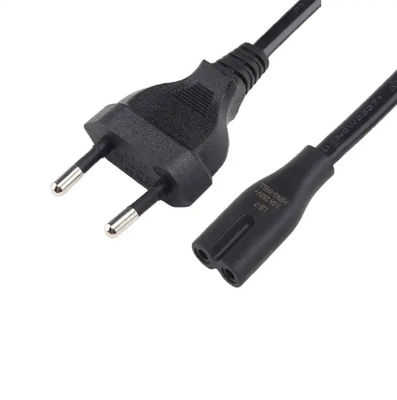 Para a Rússia CE VDE ENEC AC Europ 2 Prong IEC C7 Plug de alimentação elétrica 2.5A 250V 2 Pin Eu Power Cord Cabos de alimentação