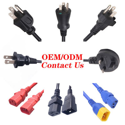 3 pin plug 10A 13A 15A 125V Laptop Computer Certificado UL Cordão de alimentação AC