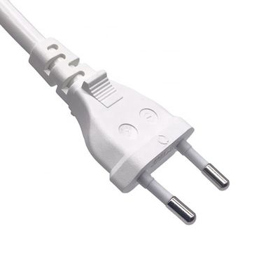 Valor de tensão do cabo de alimentação branco europeu VDE 2 PIN Plug 2.5A 250V 1,7m