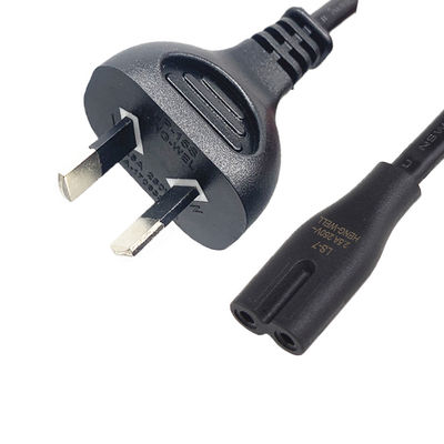 2 pin Australia Power Cable 1,2m 1,5m AU Cordão de extensão IEC C7 Connector