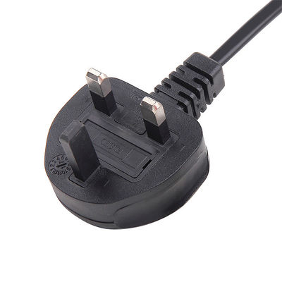 Cordão de alimentação personalizado do Reino Unido 2 pin 3A 5A 10A 13A 250V BS1363 para computador