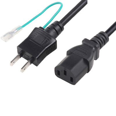 12A 125V Japão cabo de alimentação PSE para C13 Plug preto com fio de terra