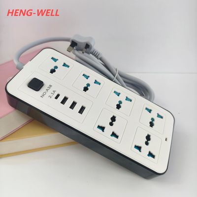 Soquete de alimentação de 250V 6A com furos universais de 6 vias 3USB A 1USB C Compatível com plugues AU e IT da UE