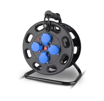 Soquetes gerais de 4 vias IP44 Ferro retrátil 15M 20m 50m 100m Bobina de cabo de comprimento personalizado EU Cable Reel Drum